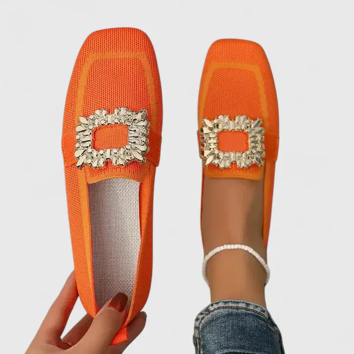 Elspeth | Crystal-Buckle Comfort Loafers