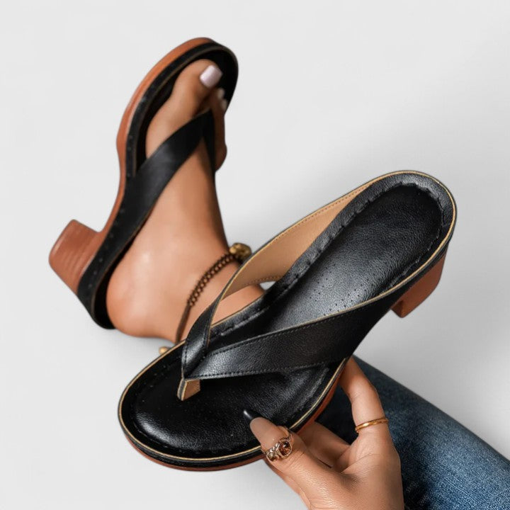 Louisa | Leather Slingback Comfort Heels