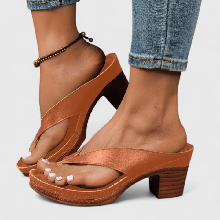 Louisa | Leather Slingback Comfort Heels