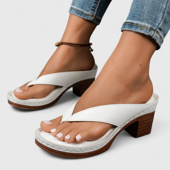Louisa | Leather Slingback Comfort Heels