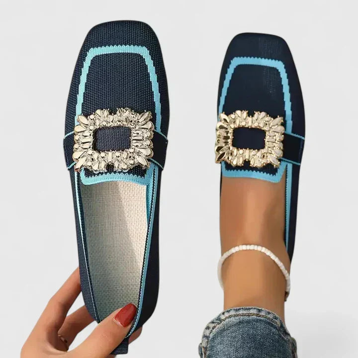 Elspeth | Crystal-Buckle Comfort Loafers