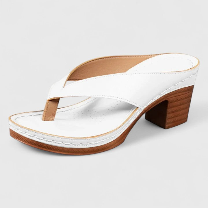 Louisa | Leather Slingback Comfort Heels