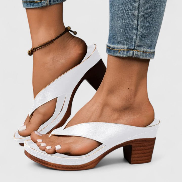 Louisa | Leather Slingback Comfort Heels