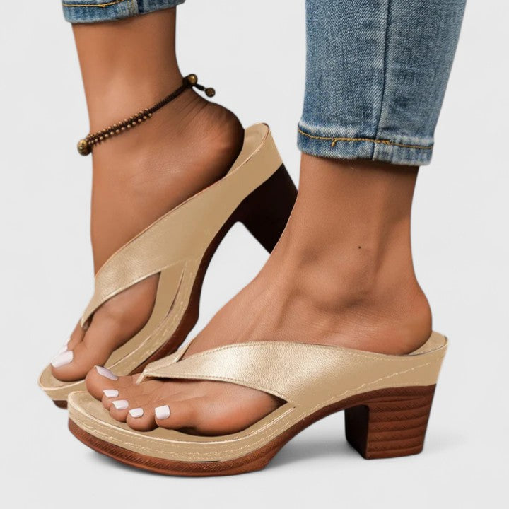 Louisa | Leather Slingback Comfort Heels