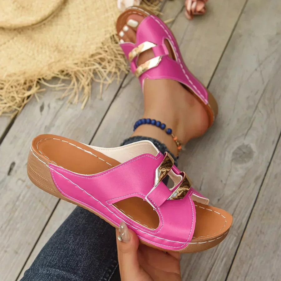 Sorcha | Buckled Comfort Wedge Sandals