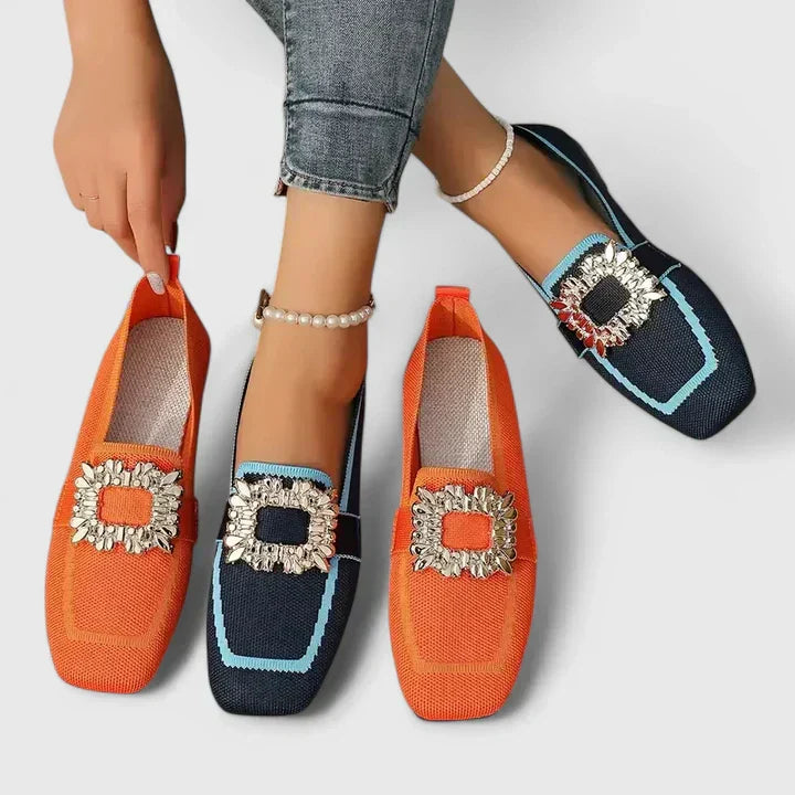 Elspeth | Crystal-Buckle Comfort Loafers