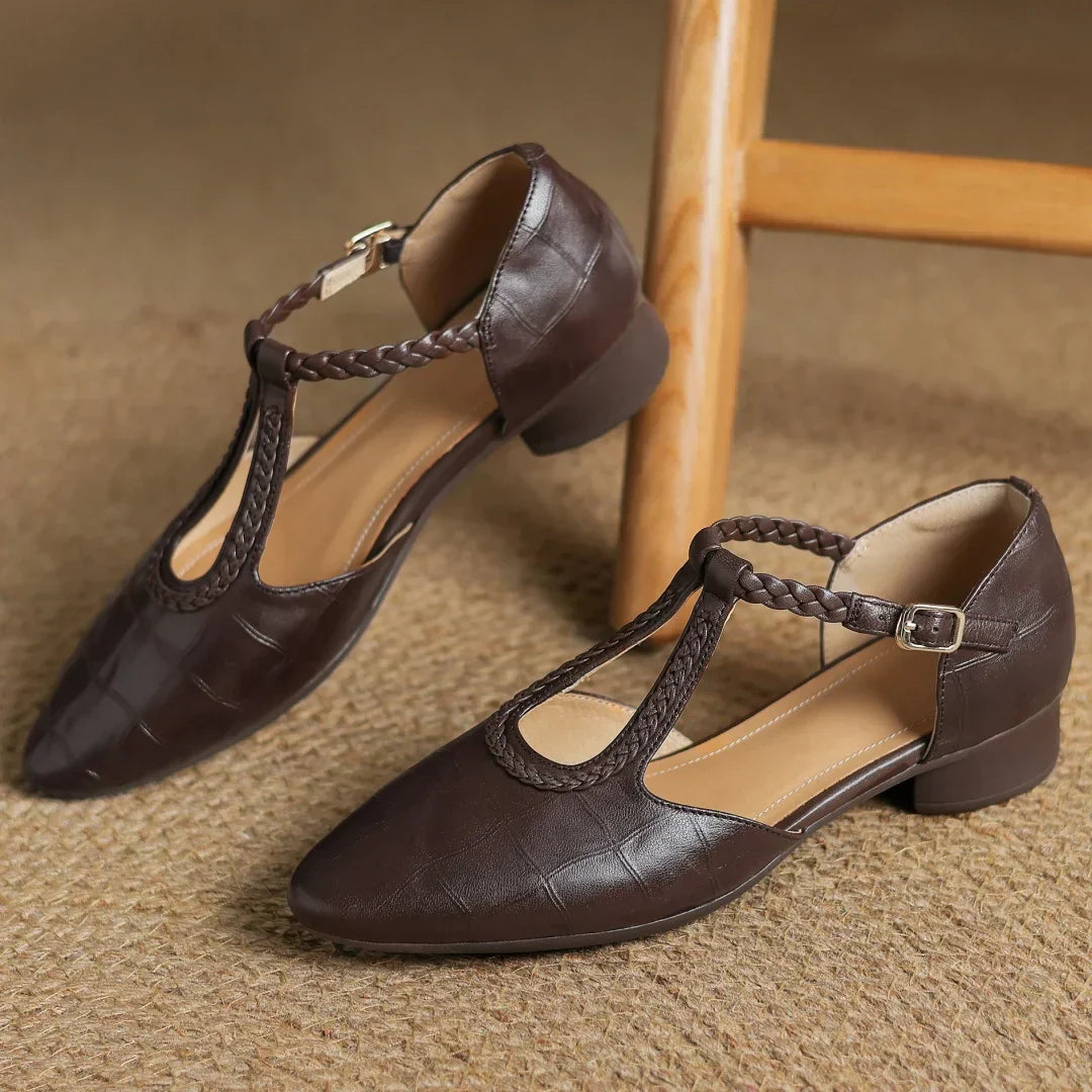 Hallie | T-Bar Block-Heel Mary Janes