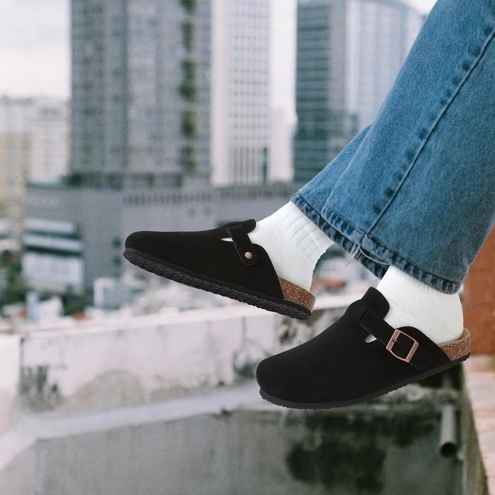 Phoebe | Cork-Insole Backless Comfort Mules