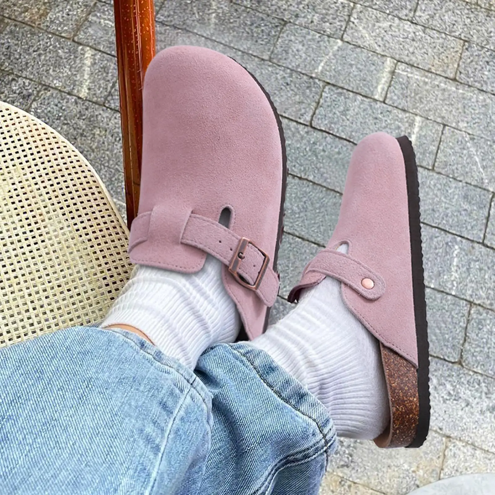 Phoebe | Cork-Insole Backless Comfort Mules