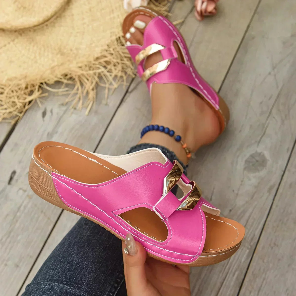 Sorcha | Buckled Comfort Wedge Sandals