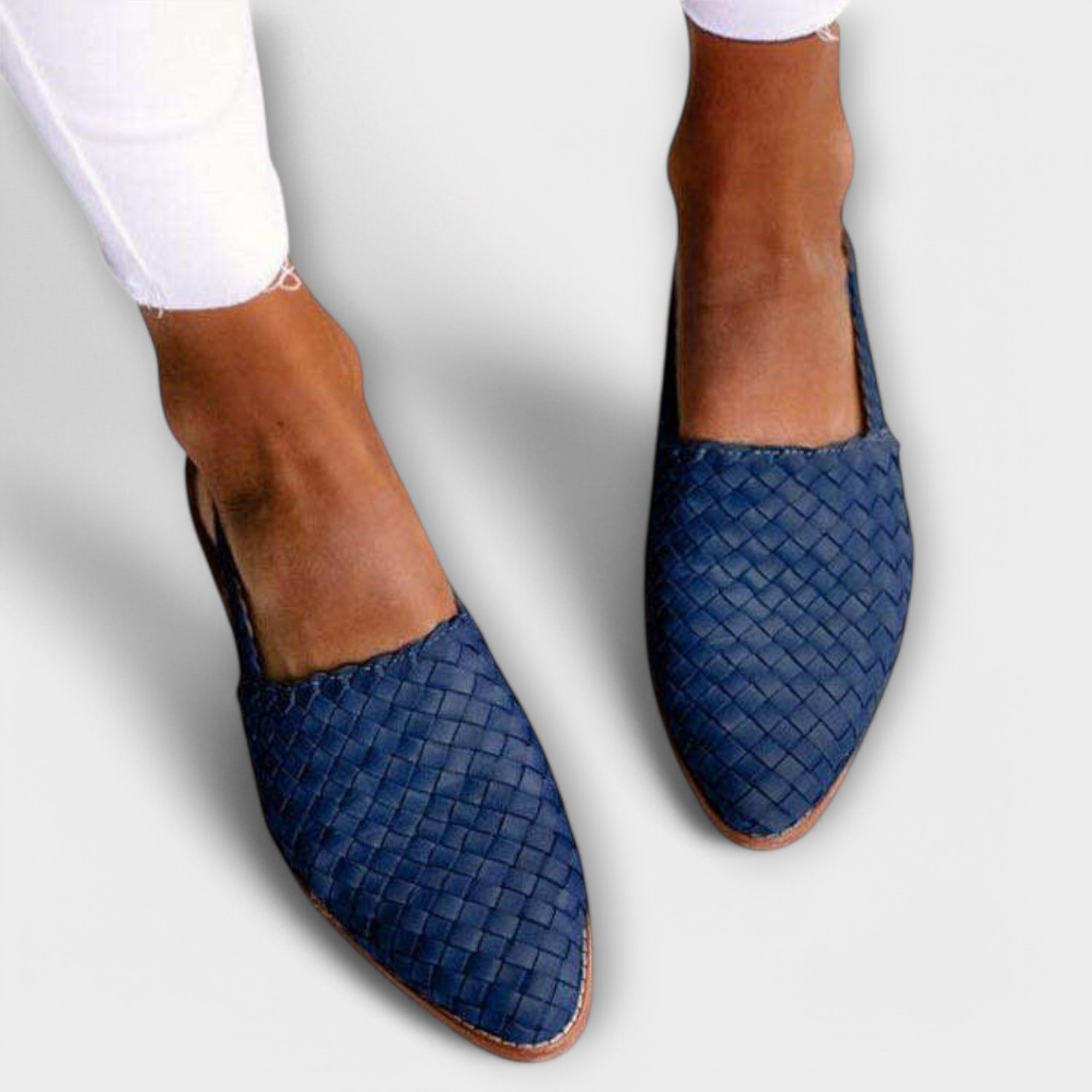 Aurora | Woven Point-Toe Slingback Loafers