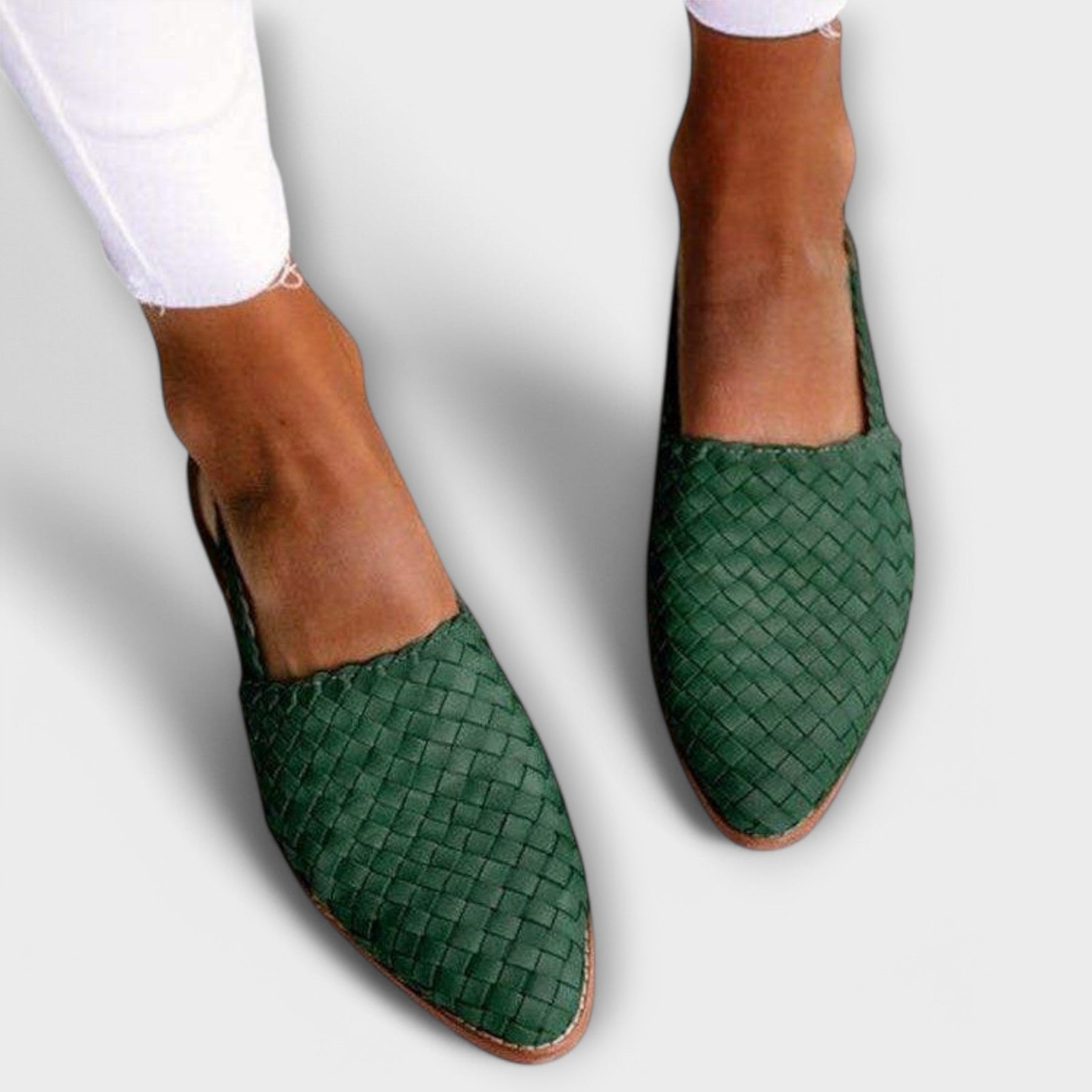 Aurora | Woven Point-Toe Slingback Loafers