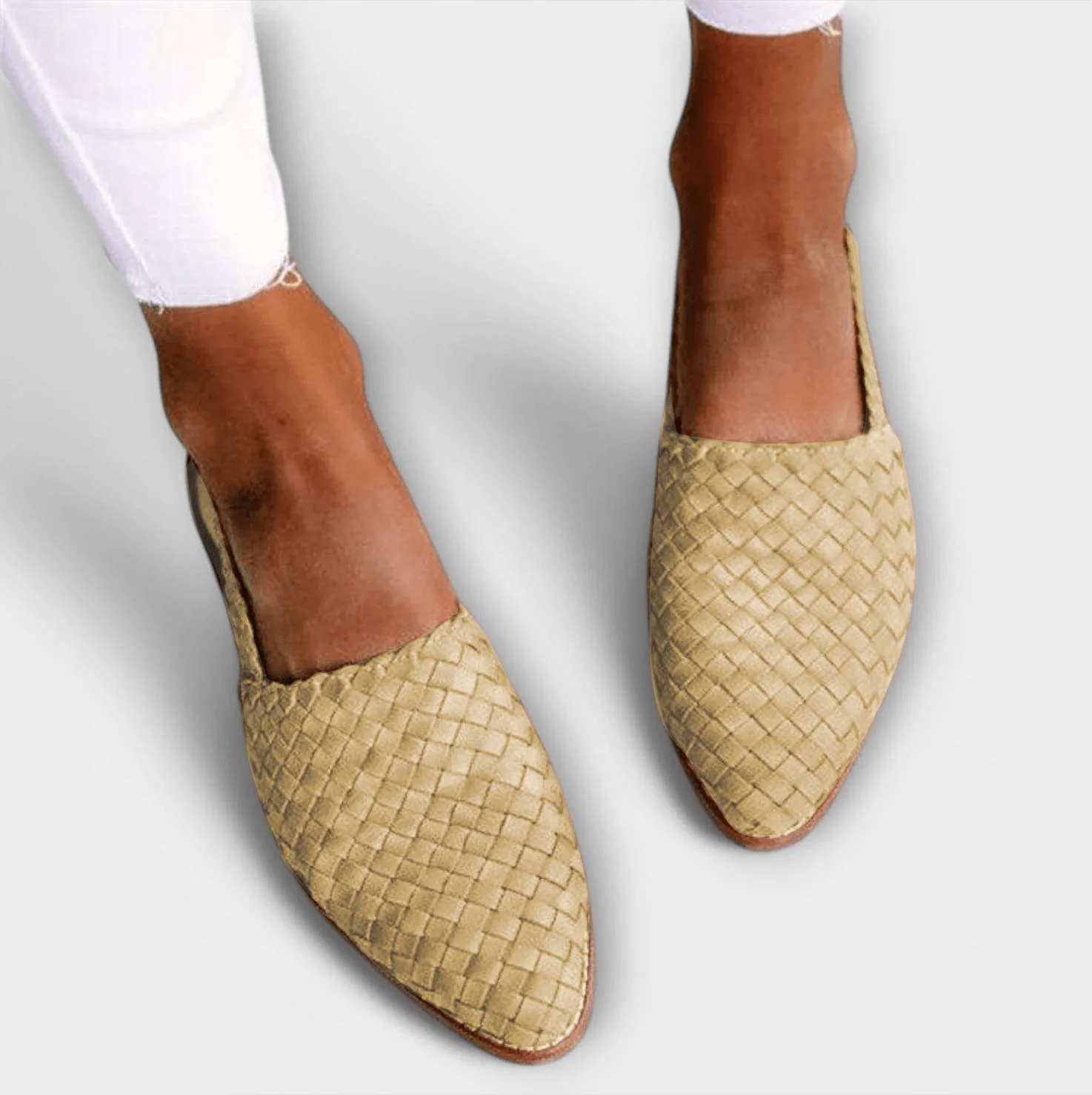 Aurora | Woven Point-Toe Slingback Loafers