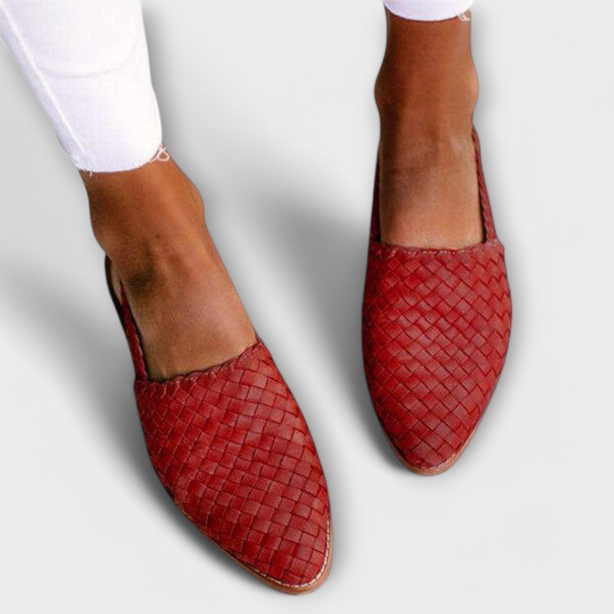 Aurora | Woven Point-Toe Slingback Loafers