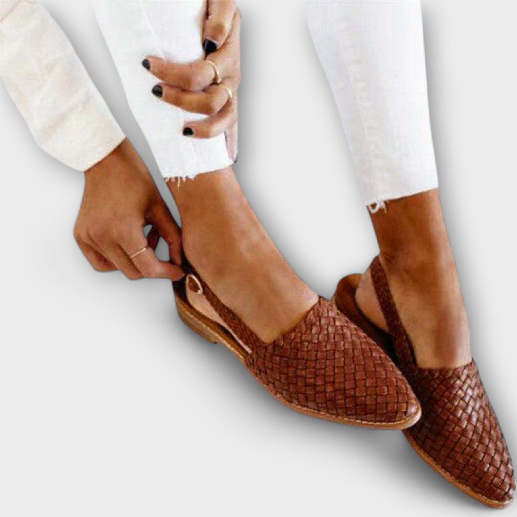 Aurora | Woven Point-Toe Slingback Loafers