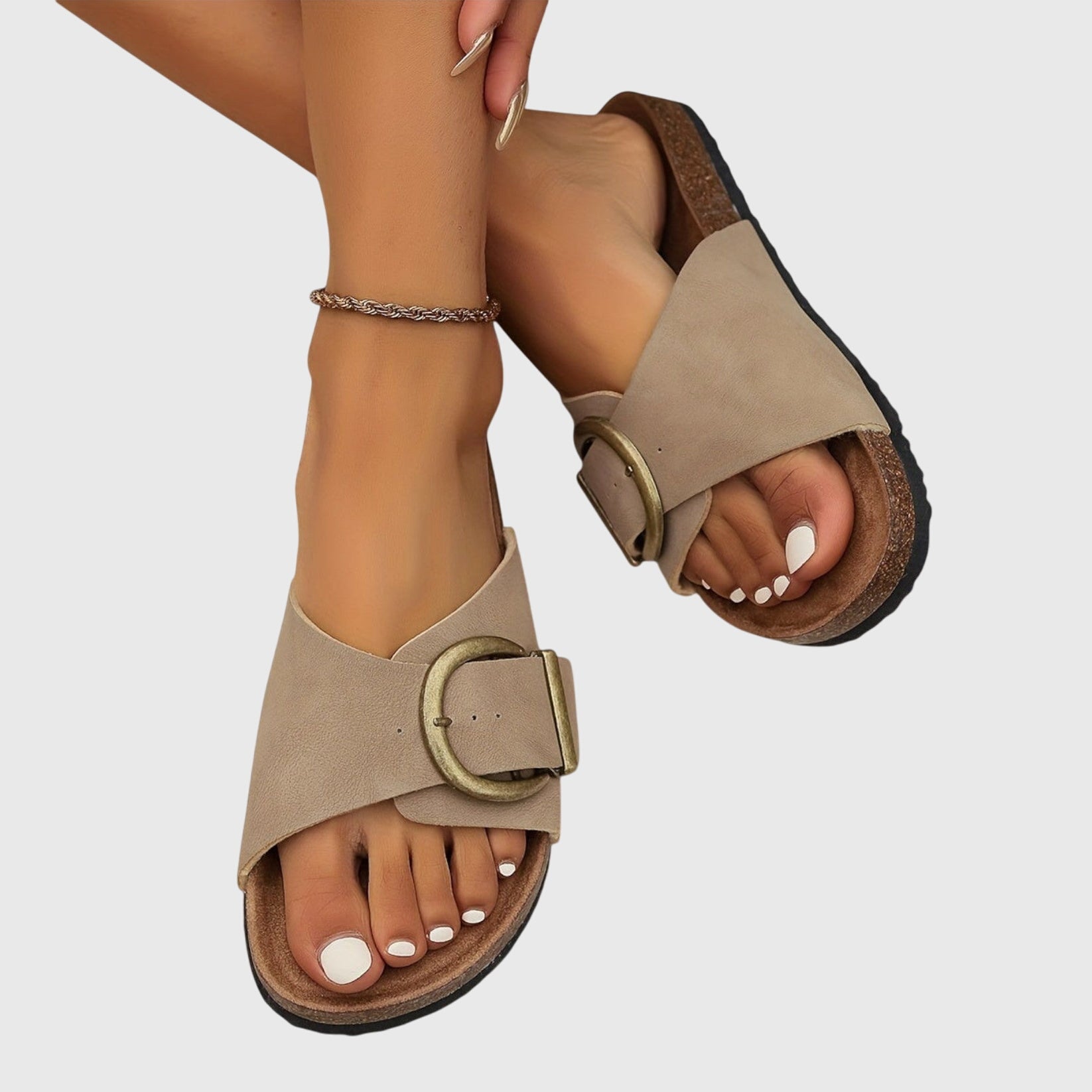 Lowri | Wide-Buckle Comfort Slides