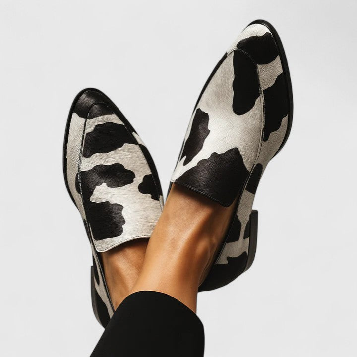 Corinne | Two-Tone Printed Loafers