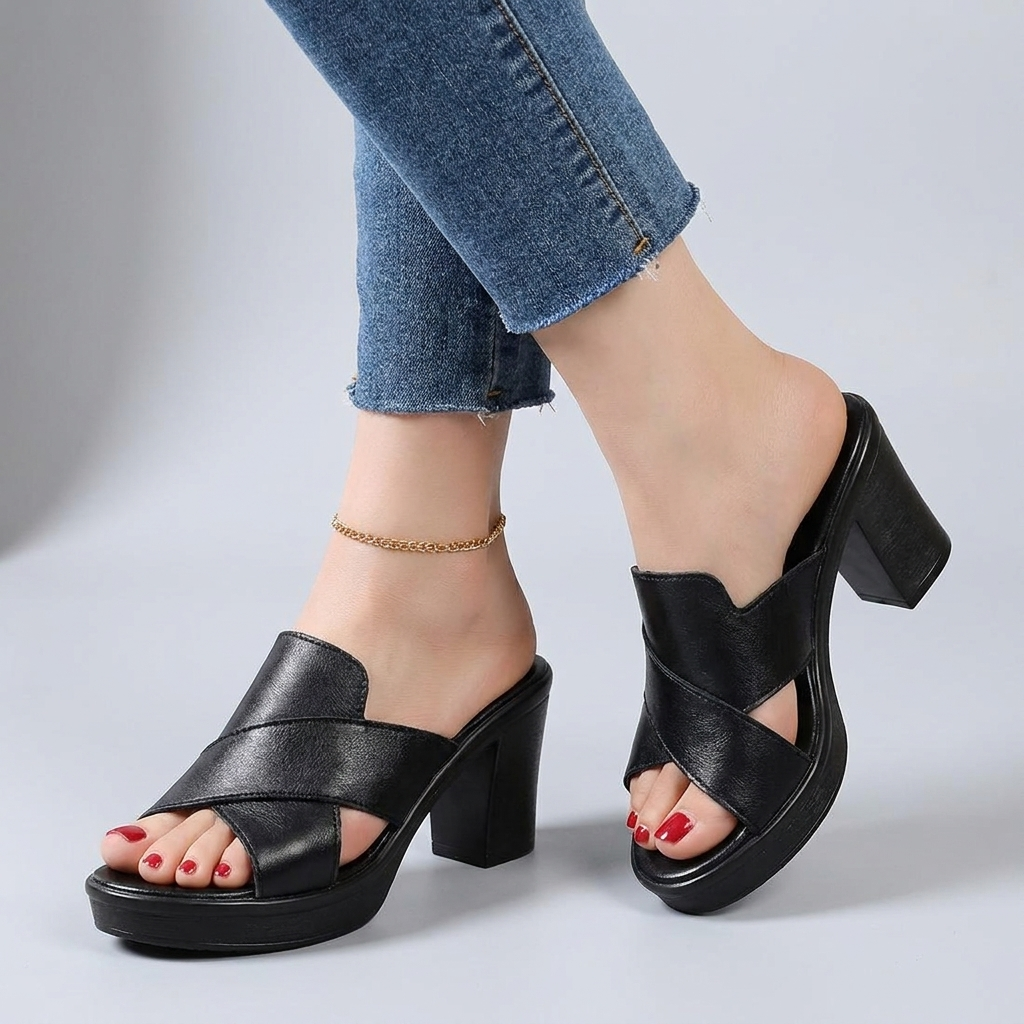 Constance | Platform Block-Heel Comfort Mules