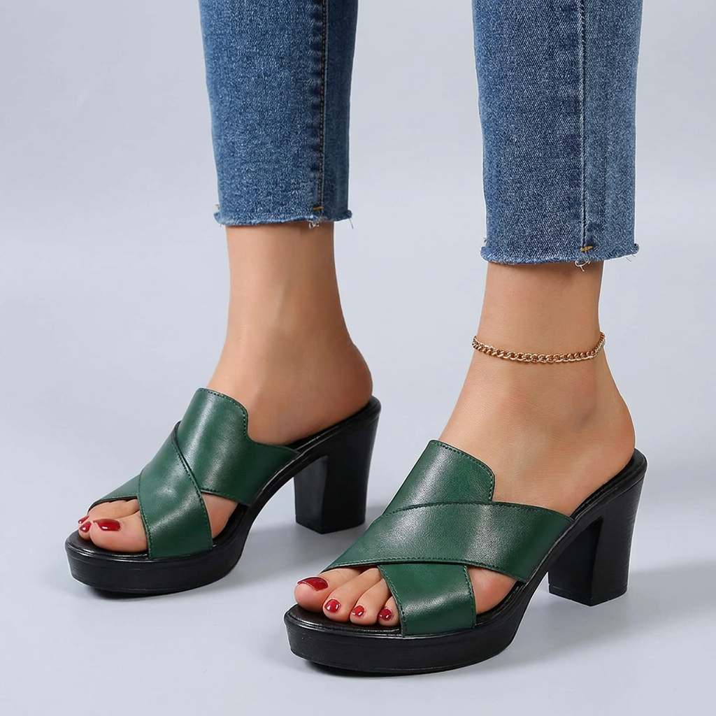 Constance | Platform Block-Heel Comfort Mules