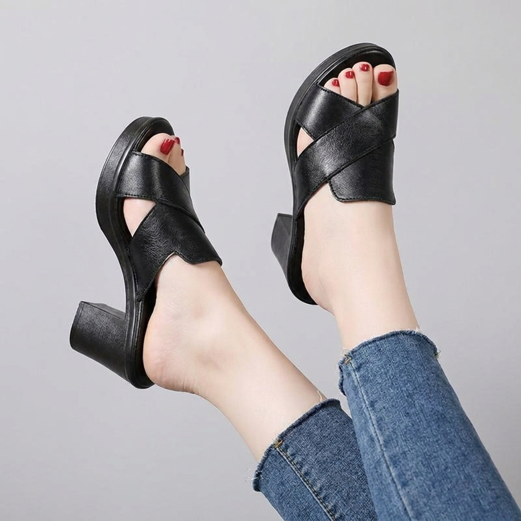 Constance | Platform Block-Heel Comfort Mules