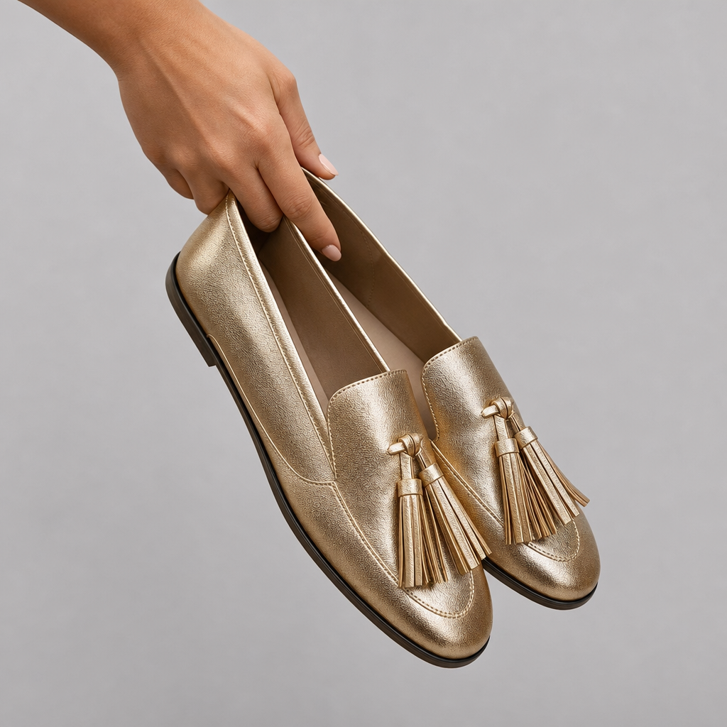 Carys | Metallic Tassel Loafers