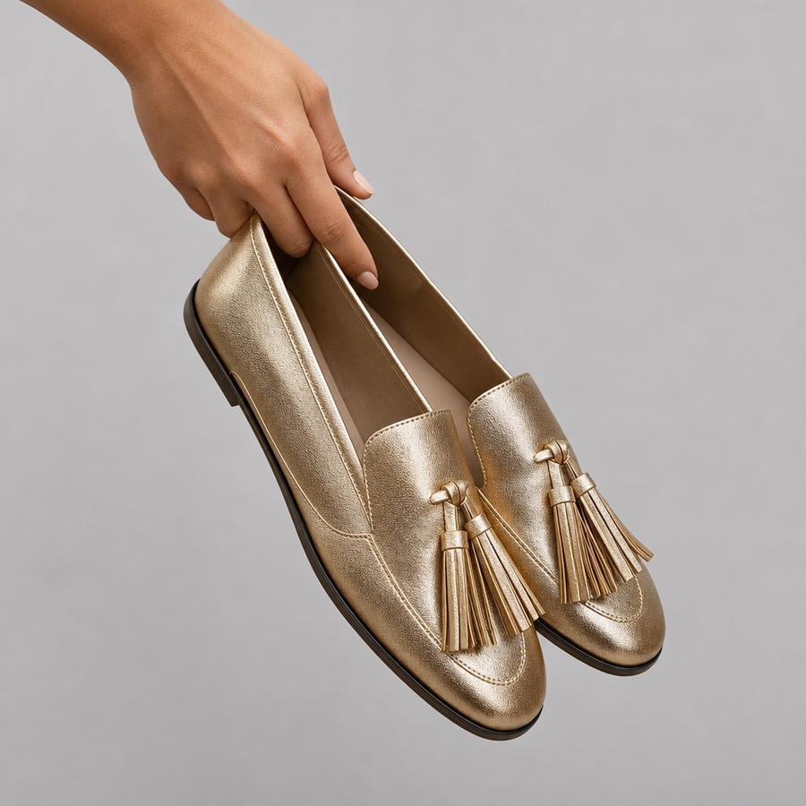 Carys | Metallic Tassel Loafers