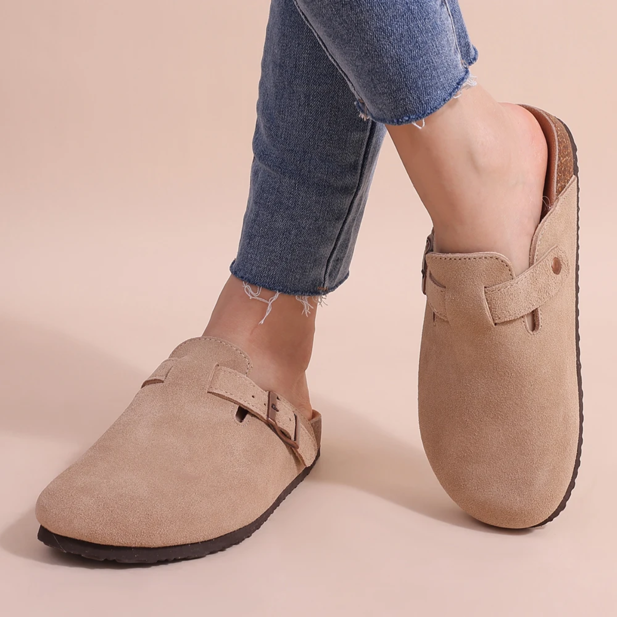 Phoebe | Cork-Insole Backless Comfort Mules