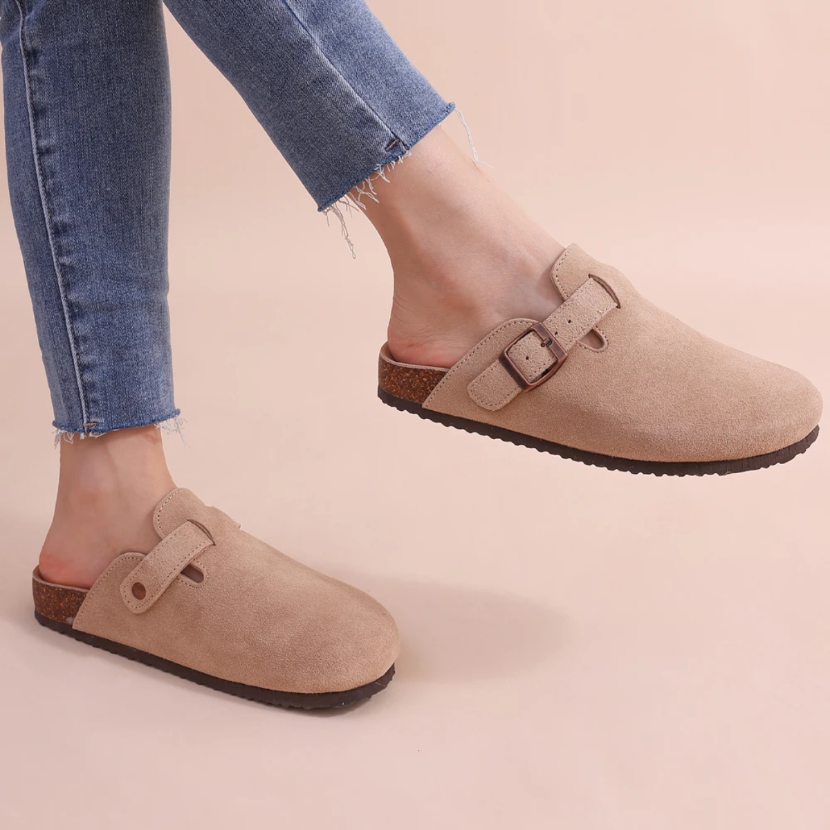 Phoebe | Cork-Insole Backless Comfort Mules