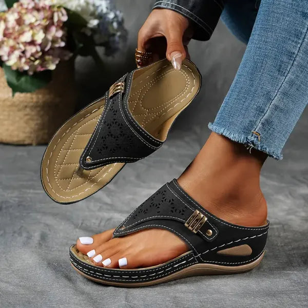 Clementine | Comfort Wedge Slide Sandals