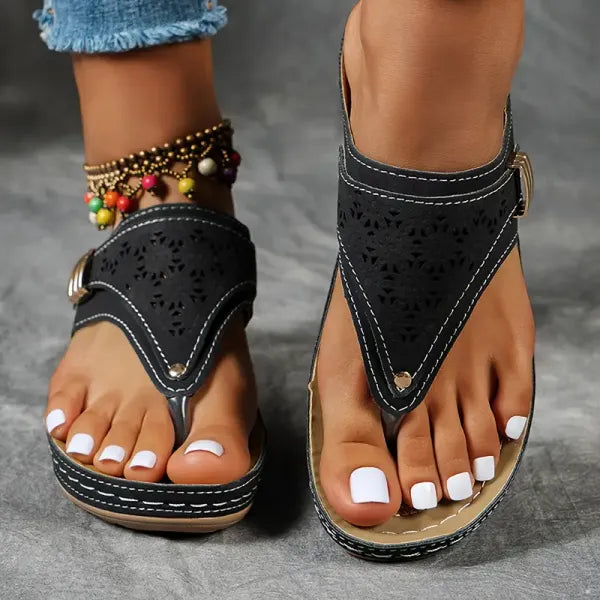 Clementine | Comfort Wedge Slide Sandals