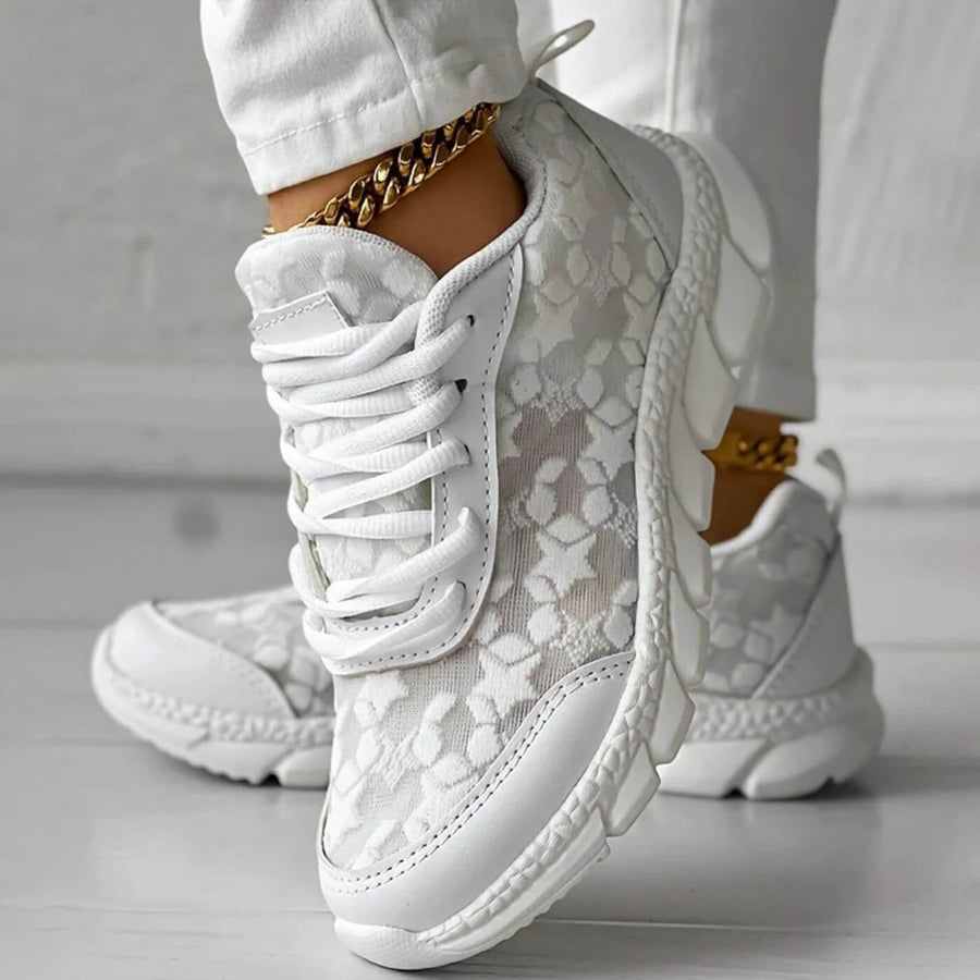 Merryn | Floral-Lace High-Top Comfort Trainers